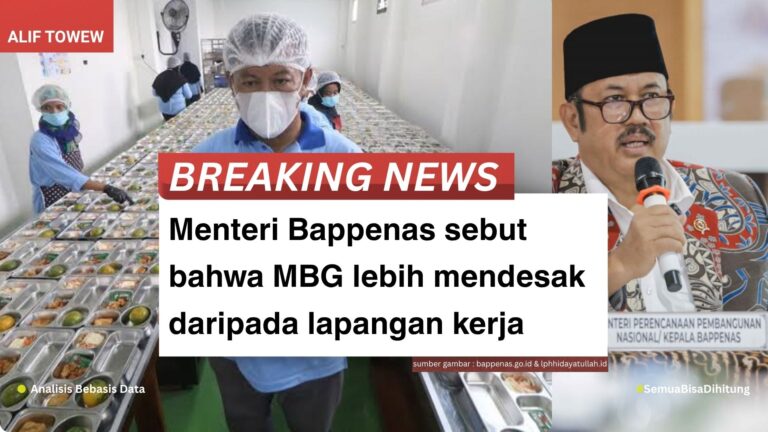 Menteri Bappenas sebut bahwa MBG lebih mendesak daripada lapangan kerja