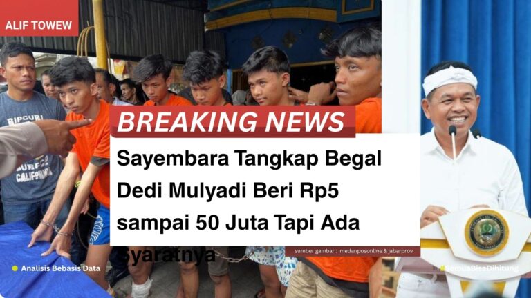 Sayembara Tangkap Begal, Dedi Mulyadi Beri 50 Juta Tapi Ada Syaratnya!