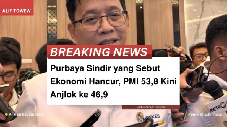 Purbaya Sindir yang Sebut Ekonomi Hancur, PMI 53,8 Kini Anjlok ke 46,9
