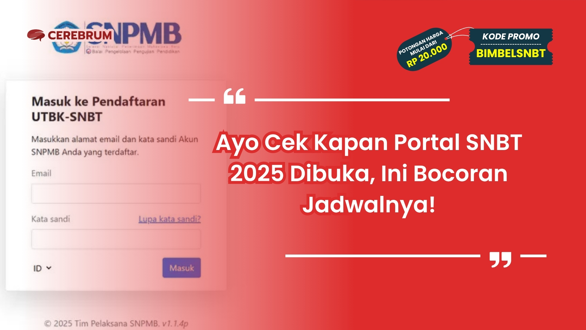 kapan portal snbt 2025 dibuka