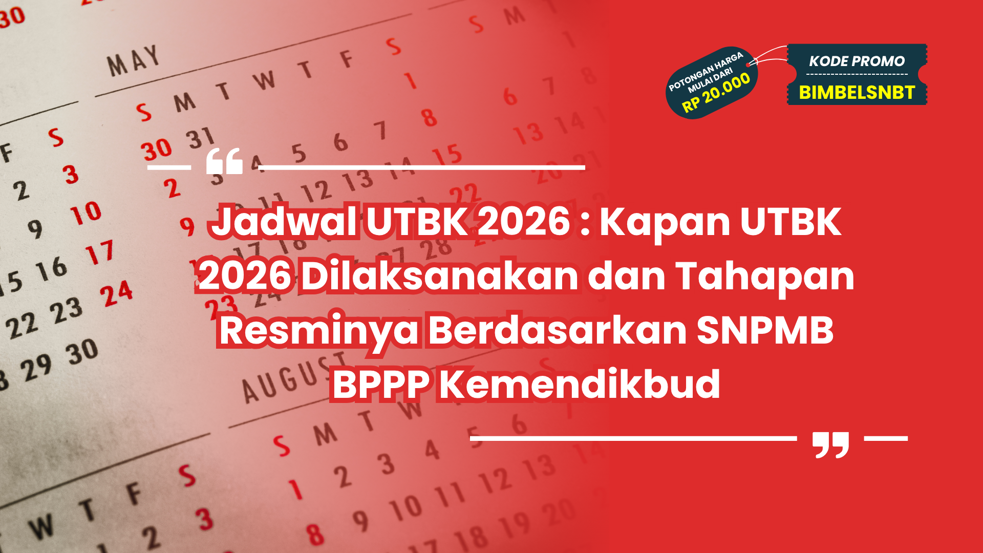 jadwal utbk 2026 kapan utbk 2026