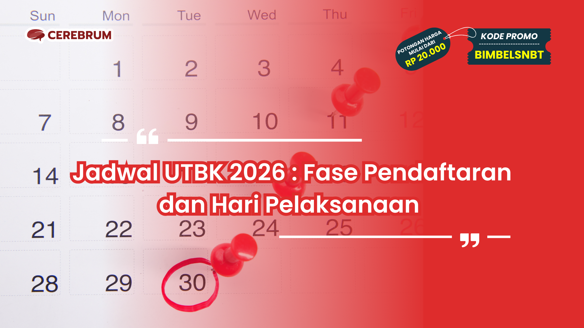Jadwal UTBK 2026