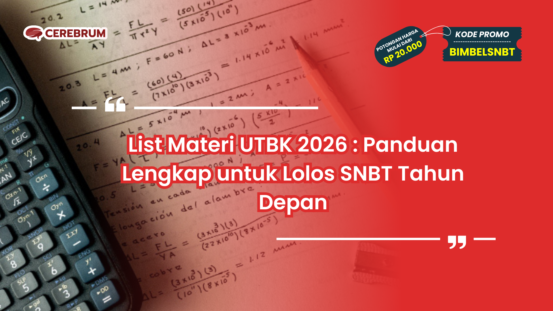 list materi utbk 2026
