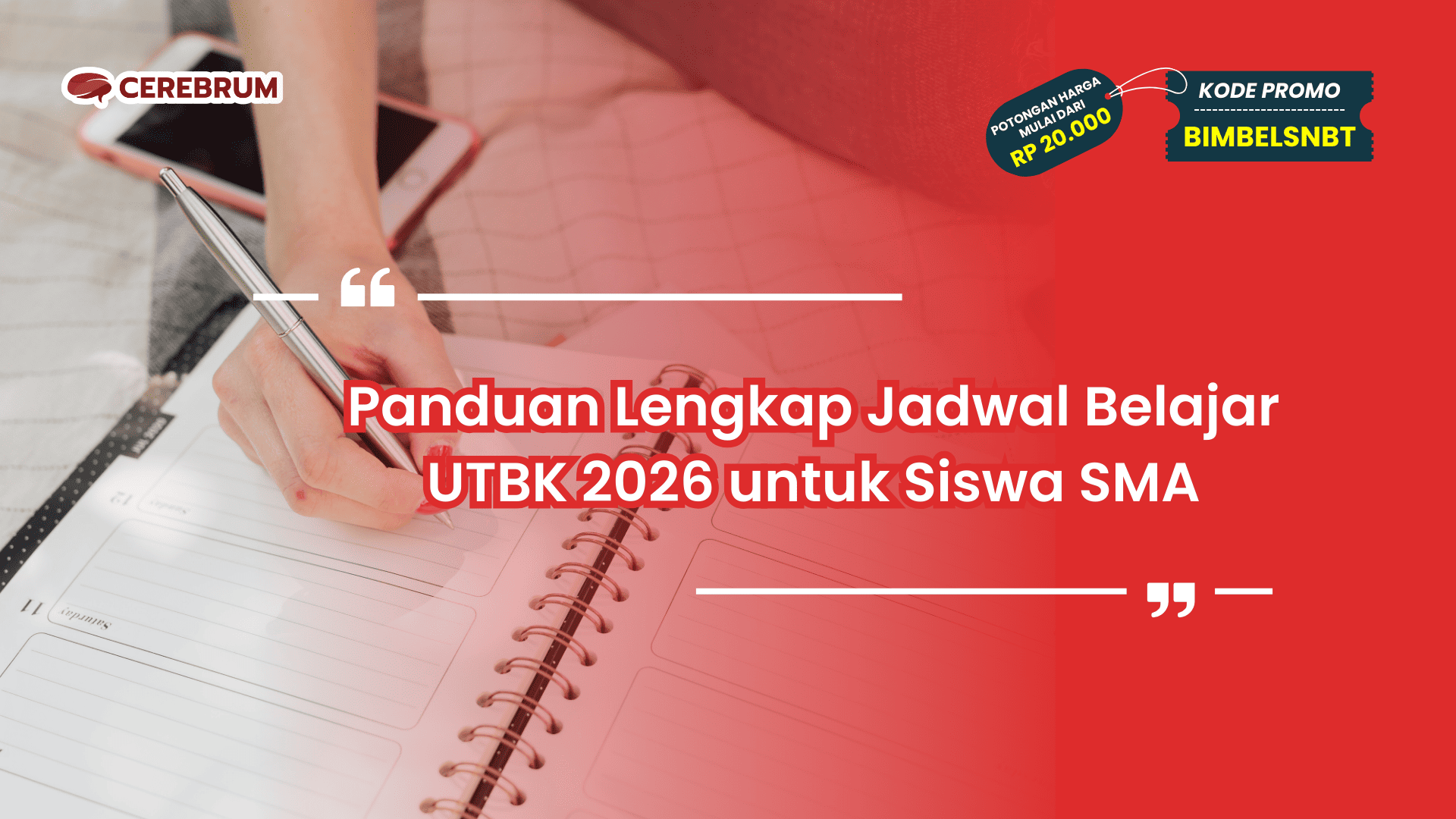 Jadwal Belajar UTBK 2026