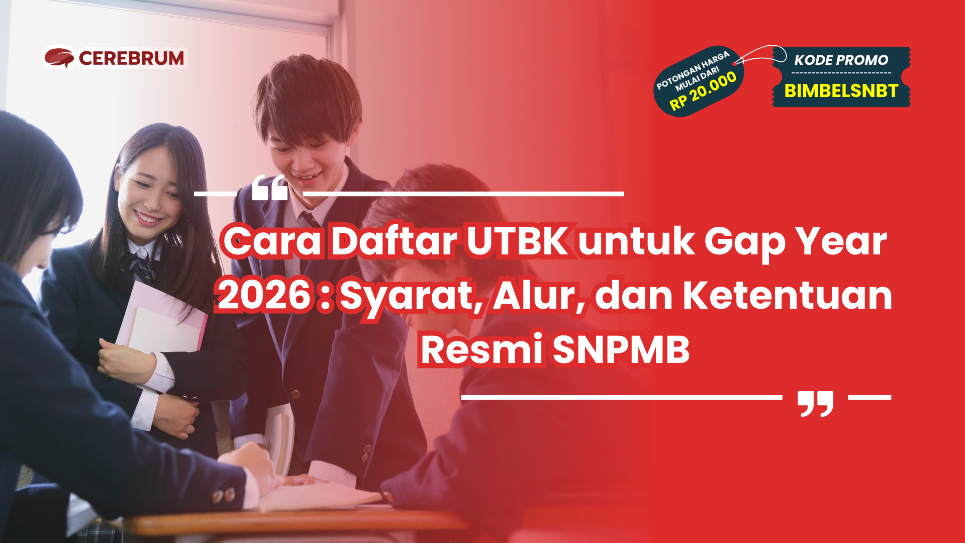 cara daftar utbk untuk gap year 2026
