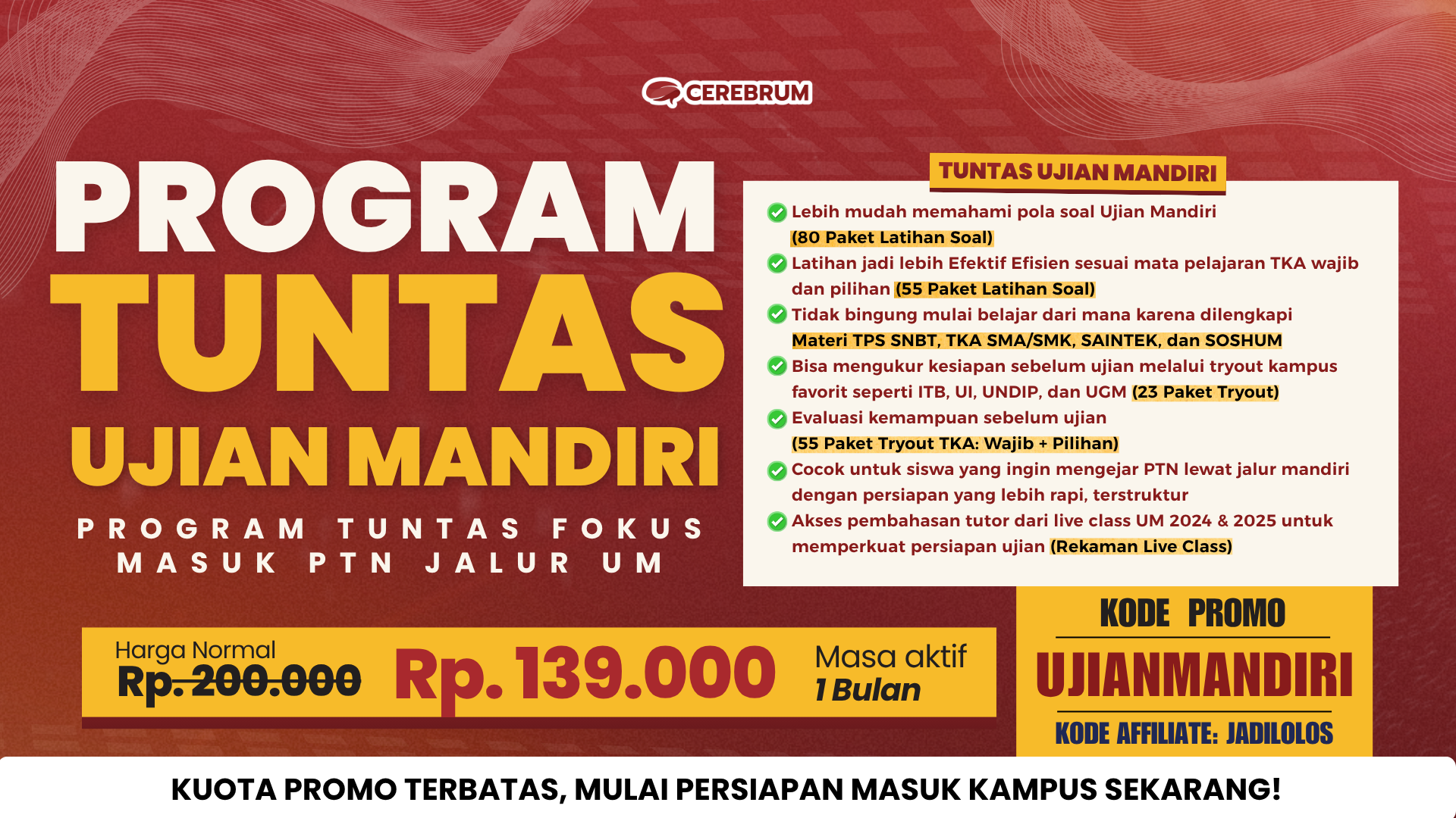 PROMO WEB ARTIKEL (20 MEI 2026) - KODE PROMO UJIANMANDIRI