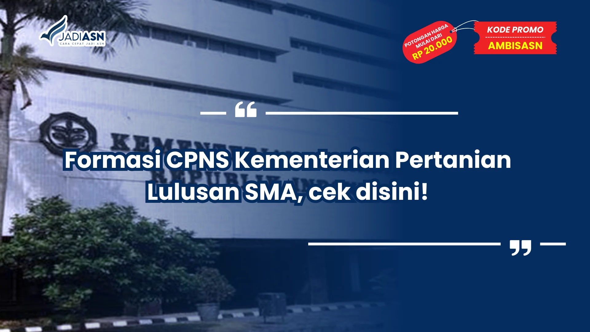 Formasi CPNS Kementerian Pertanian Lulusan SMA