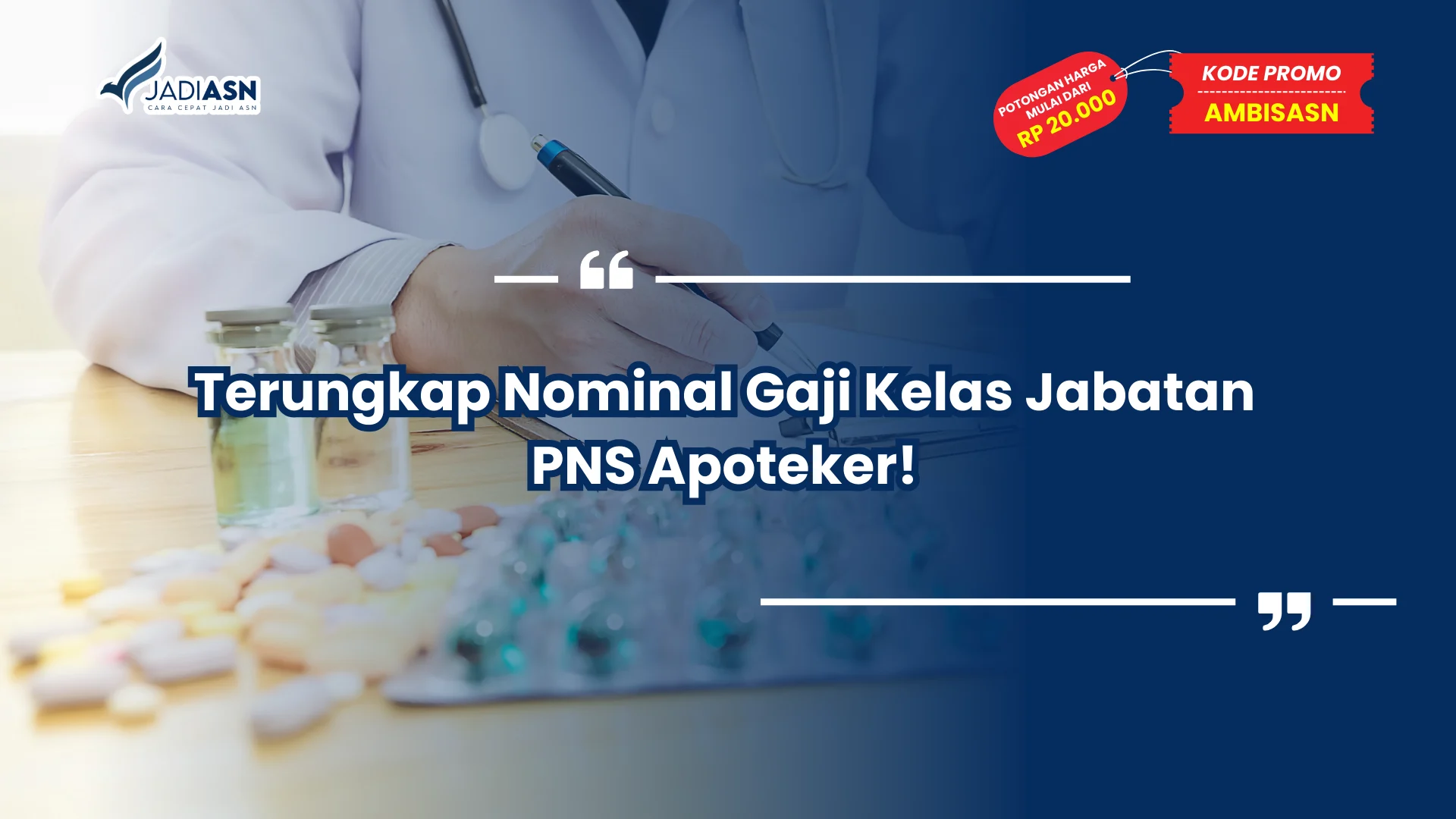 Terungkap Nominal Gaji Kelas Jabatan PNS Apoteker!