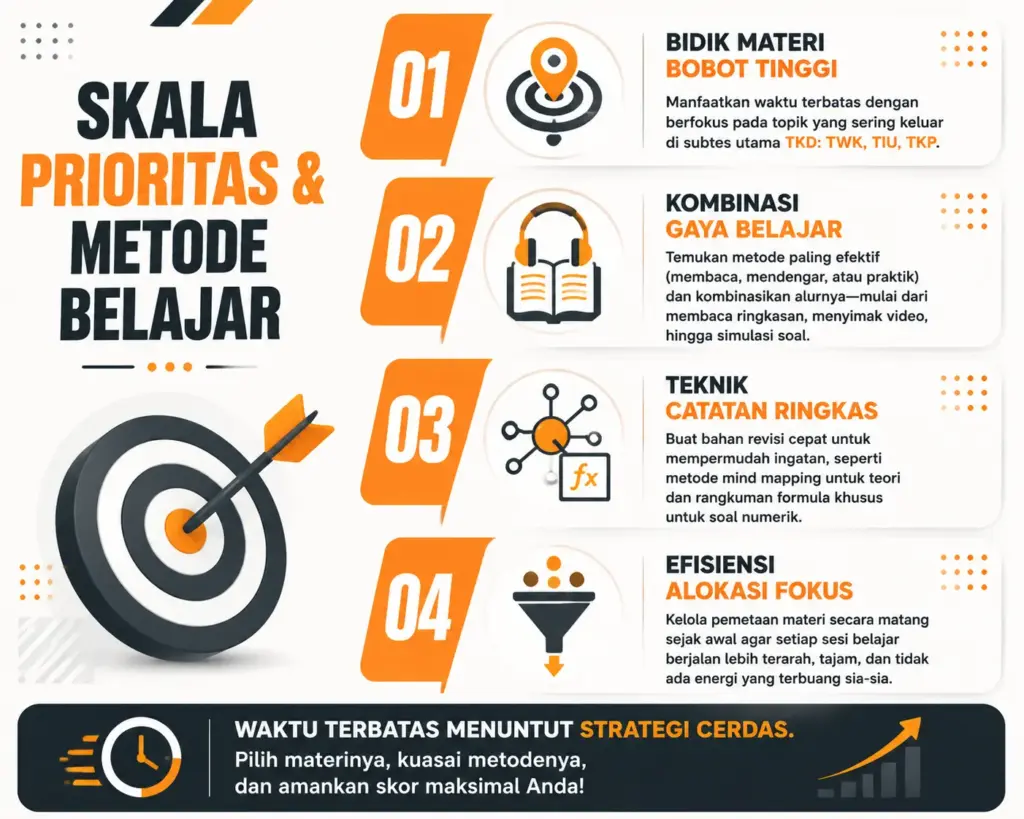 2. Prioritaskan Materi dan Sesuaikan Metode Belajar
