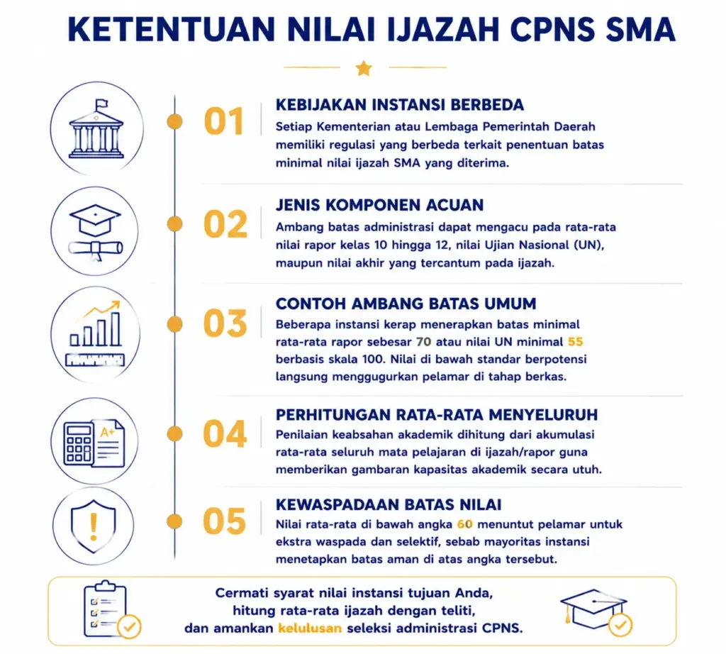 2. Berapa Nilai Ijazah SMA untuk CPNS yang Umum Diterapkan?