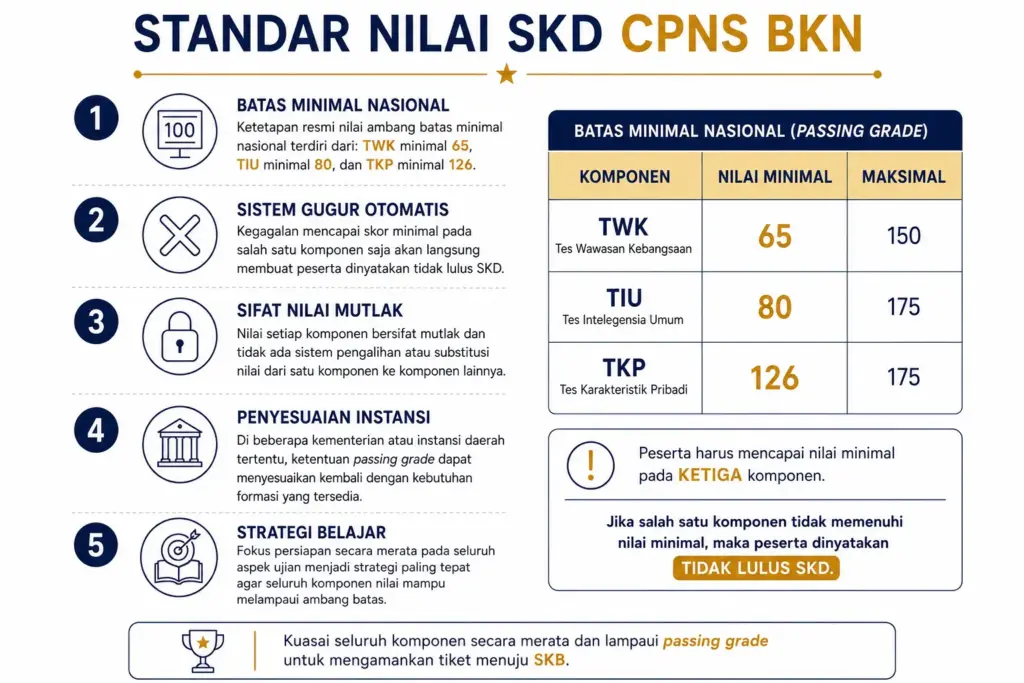 2. Merinci Berapa Nilai SKD Agar Lulus Standar BKN