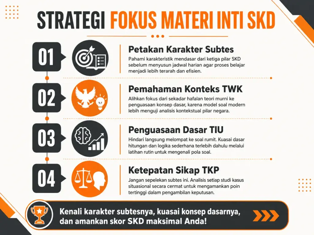 2. Fokus pada Materi Inti