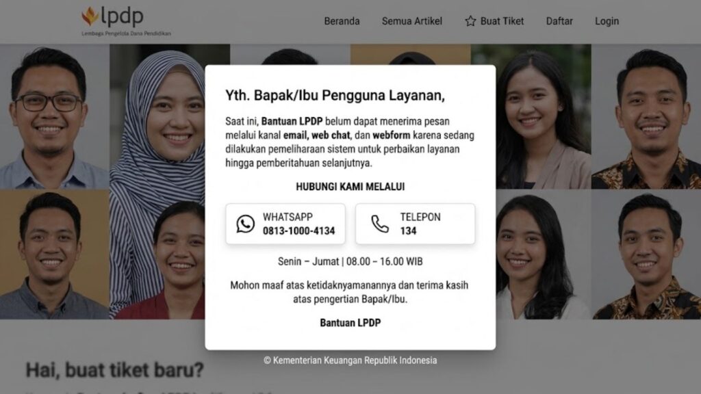 tiket bantuan lpdp