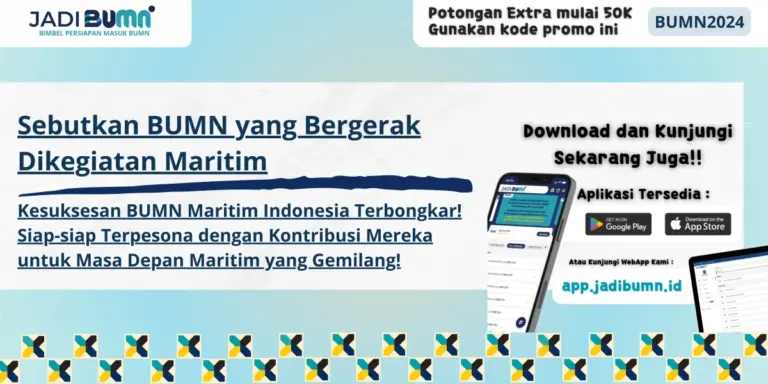 Sebutkan BUMN yang Bergerak Dikegiatan Maritim