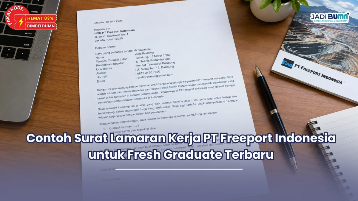 Contoh Surat Lamaran Kerja PT Freeport Indonesia untuk Fresh Graduate Terbaru