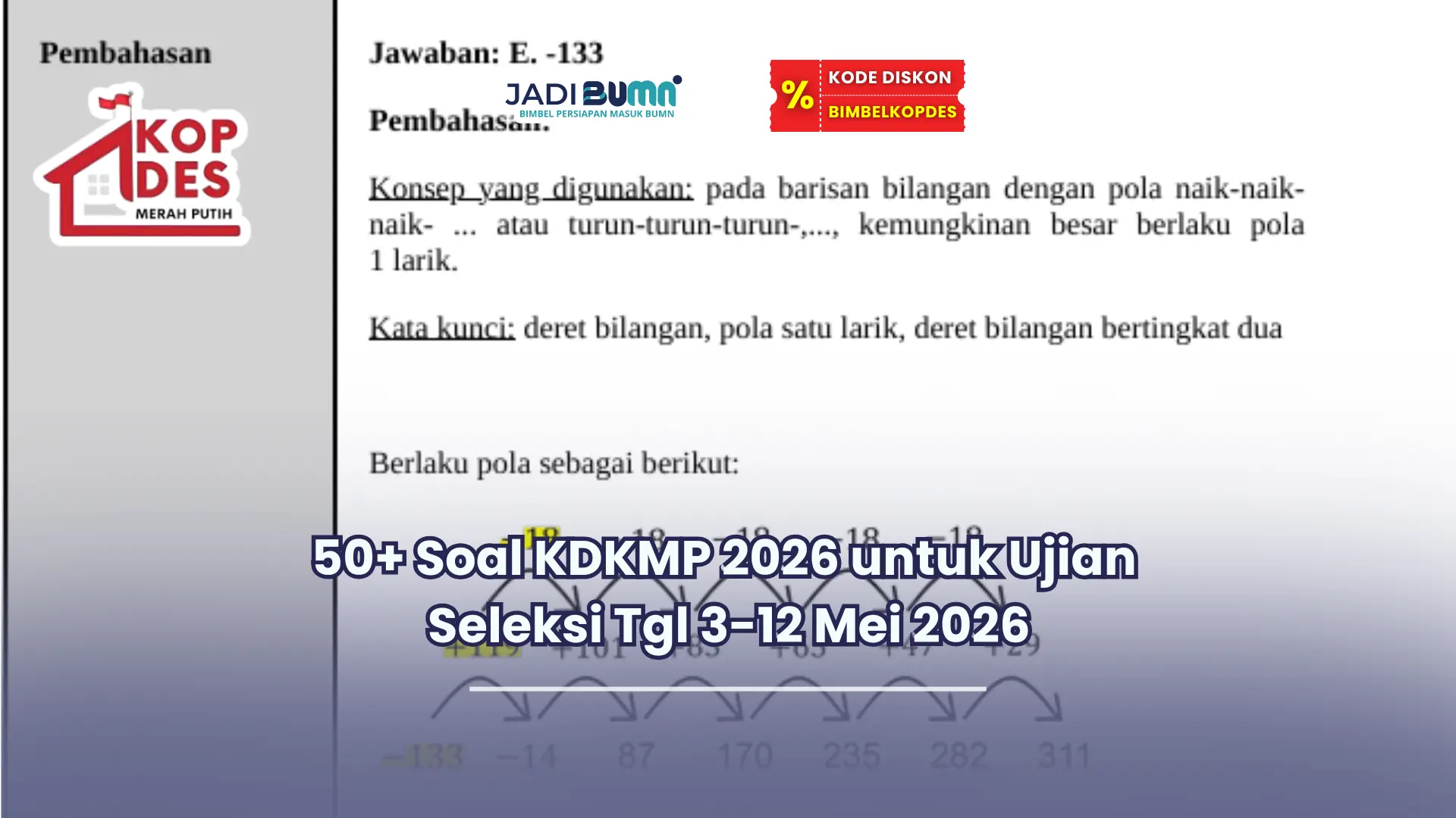 50+ Soal KDKMP 2026 untuk Ujian Seleksi Tgl 3-12 Mei 2026 - BimbelKOPDES