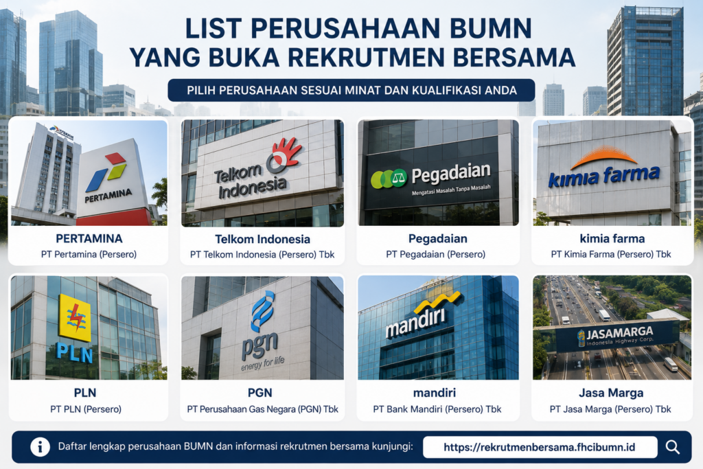 1. Menyelami List Perusahaan BUMN yang Buka Rekrutmen Bersama