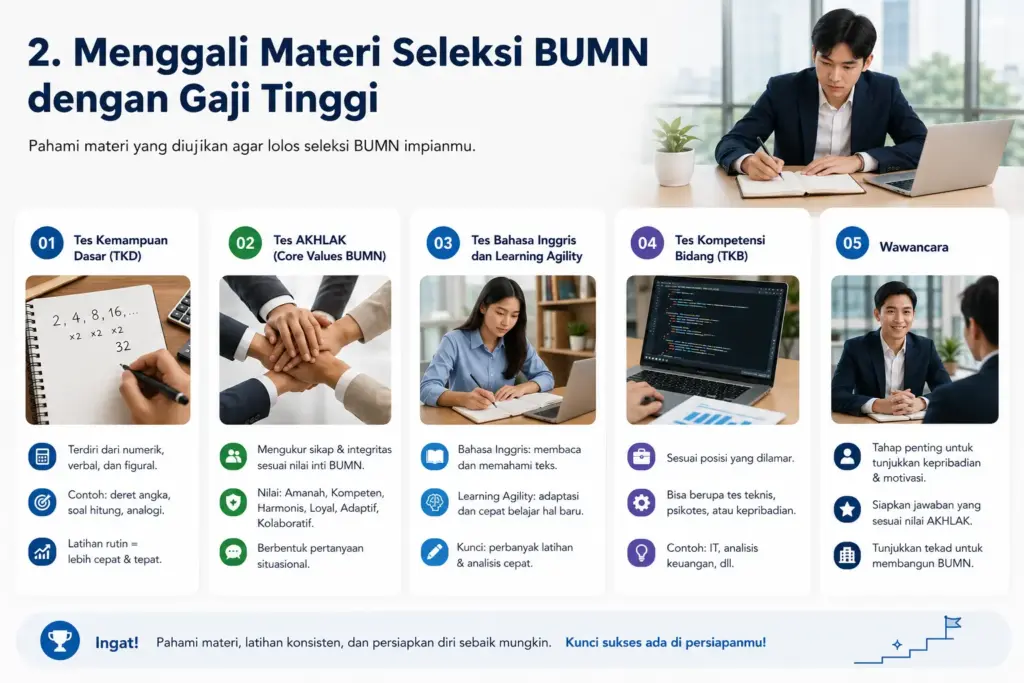 2. Menggali Materi Seleksi BUMN dengan Gaji Tinggi