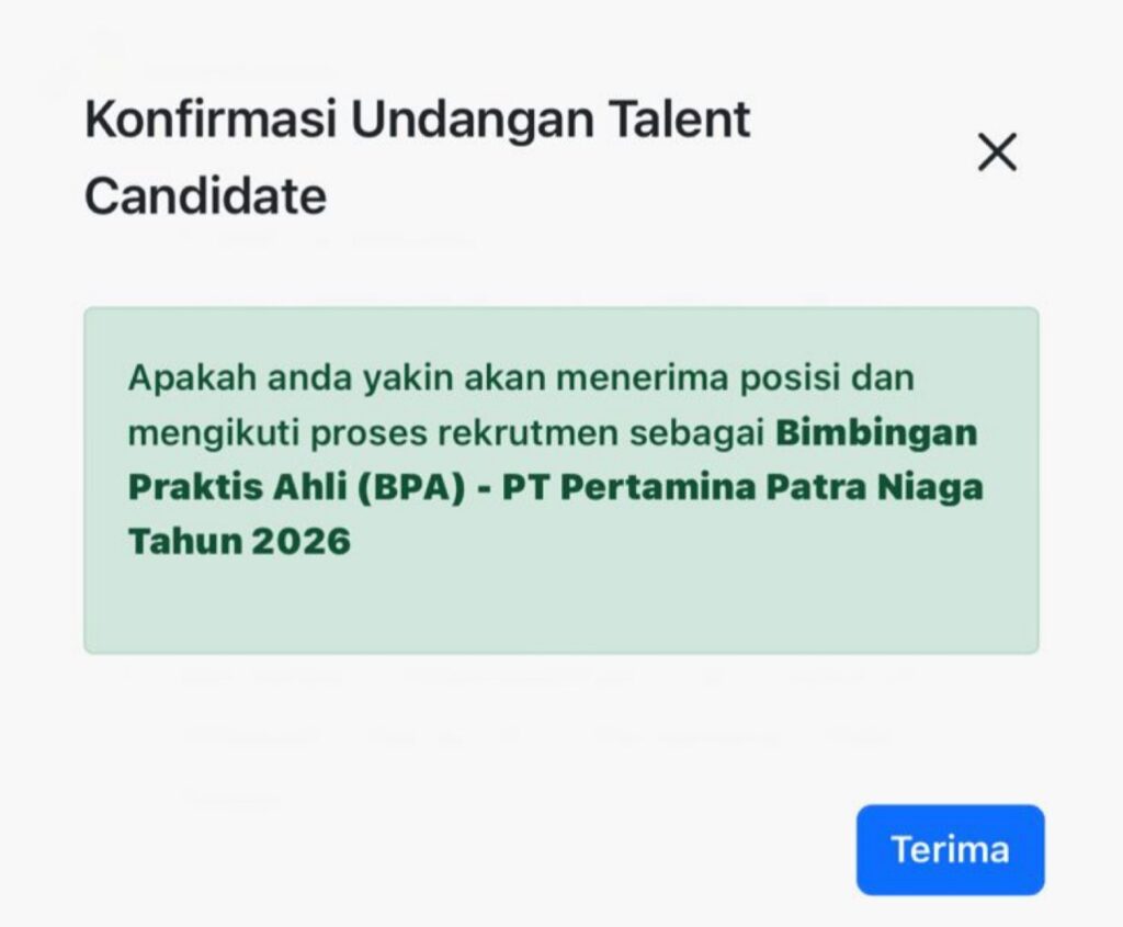 Pertamina Talent Candidate 2026