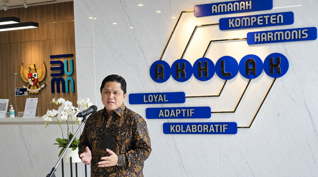 penjelasan akhlak bumn erick tohir