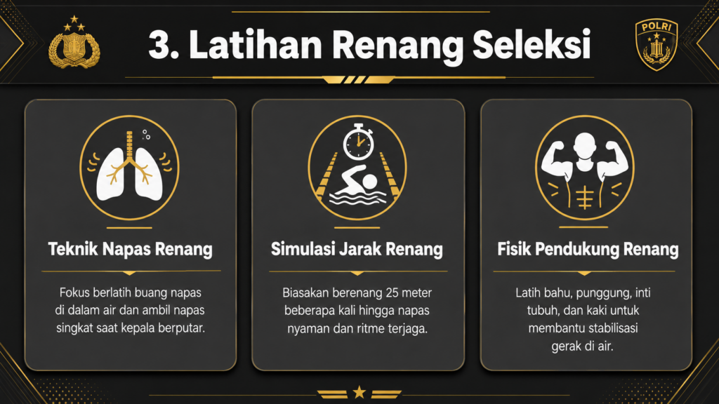 tes renang polri berapa meter