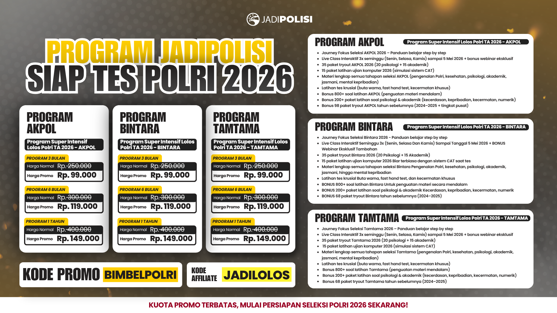 PROMO WEB ARTIKEL (20 MEI 2026) - KODE PROMO BIMBELPOLRI