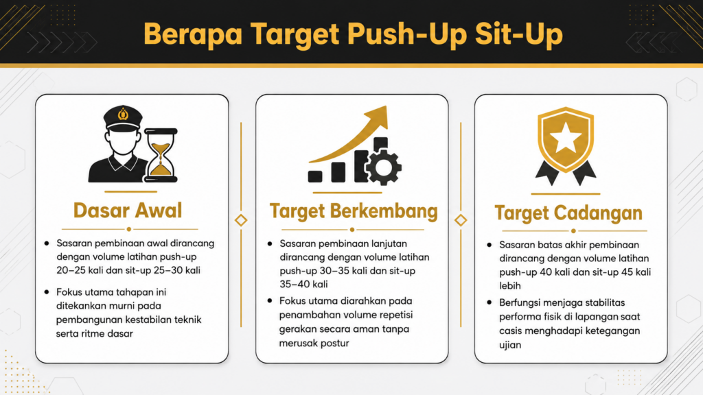 persiapan fisik minimal push up sit up casis polri