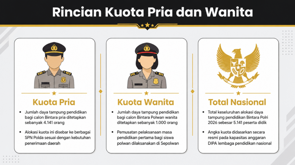 Berapa kuota penerimaan bintara Polri tahun 2026