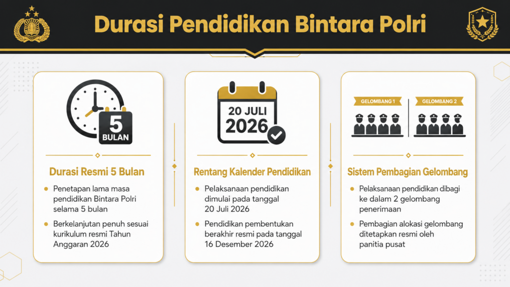 Berapa bulan pendidikan polisi Bintara