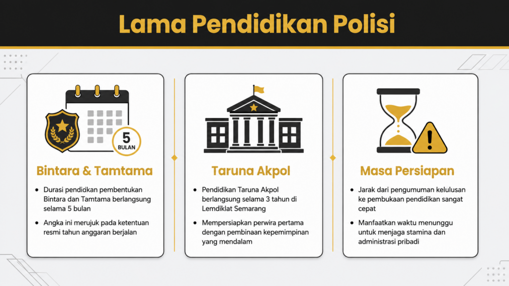 berapa lama pendidikan masuk polisi