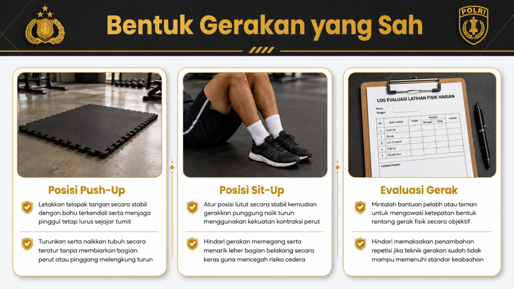 persiapan fisik minimal push up sit up casis polri