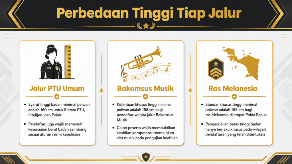 syarat tinggi badan minimal bintara polwan