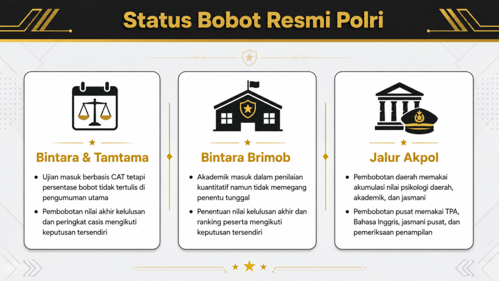 berapa bobot nilai tes akademik polri