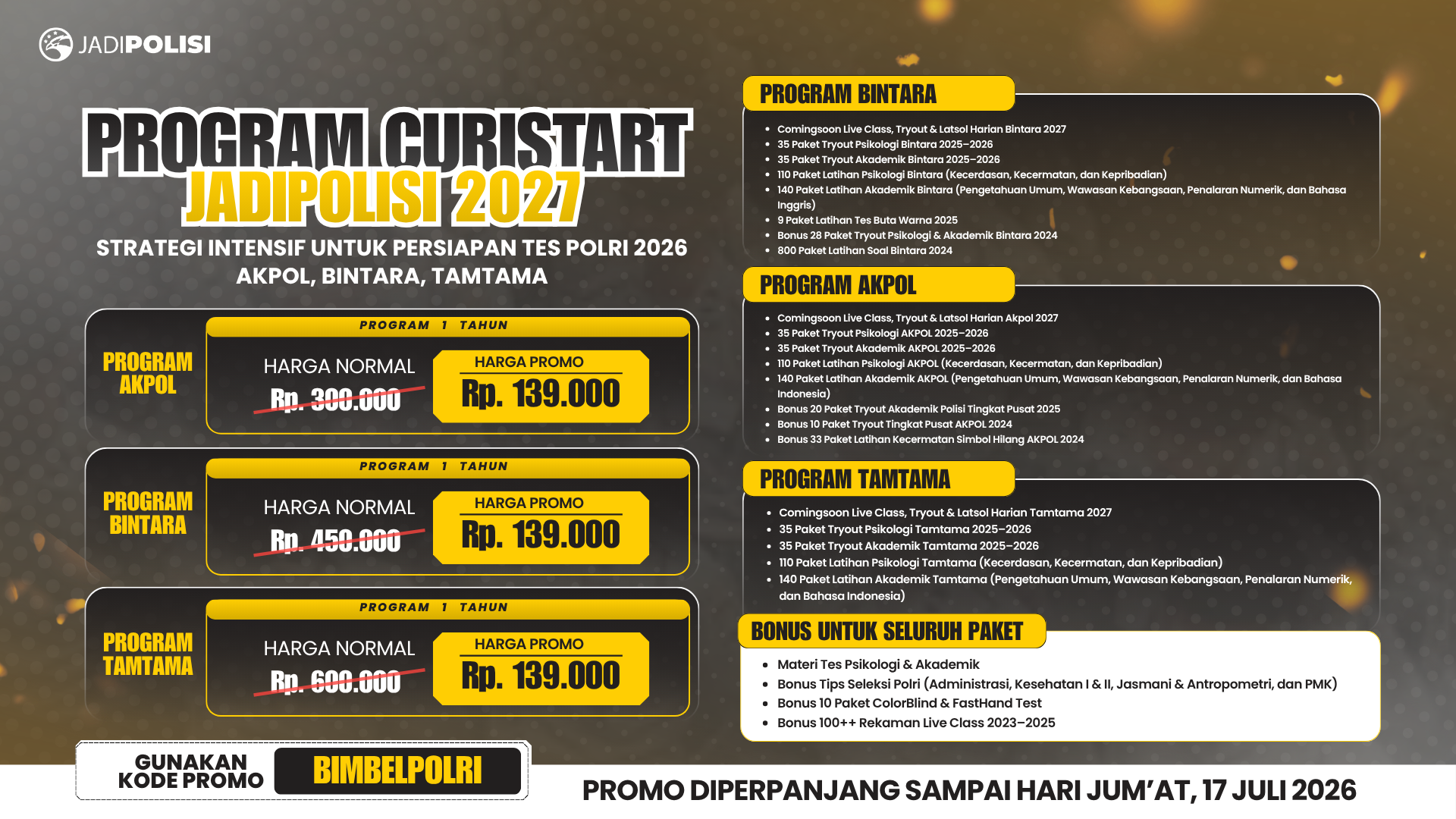 KODE PROMO BIMBEL POLRI - PROMO BIASA - ARTIKEL