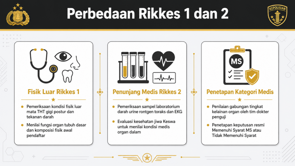 beda rikkes 1 dan rikkes 2 polri