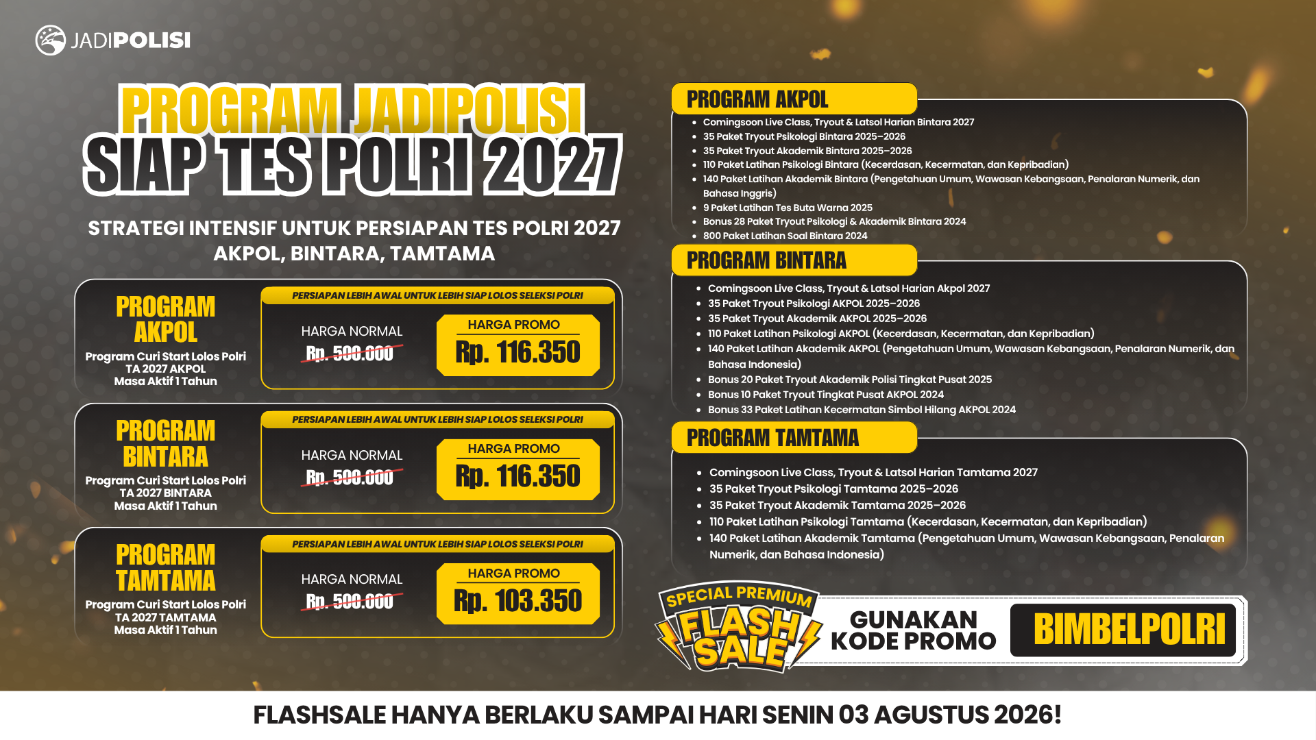 KODE PROMO BIMBEL POLRI - PROMO FLASHSALE- ARTIKEL