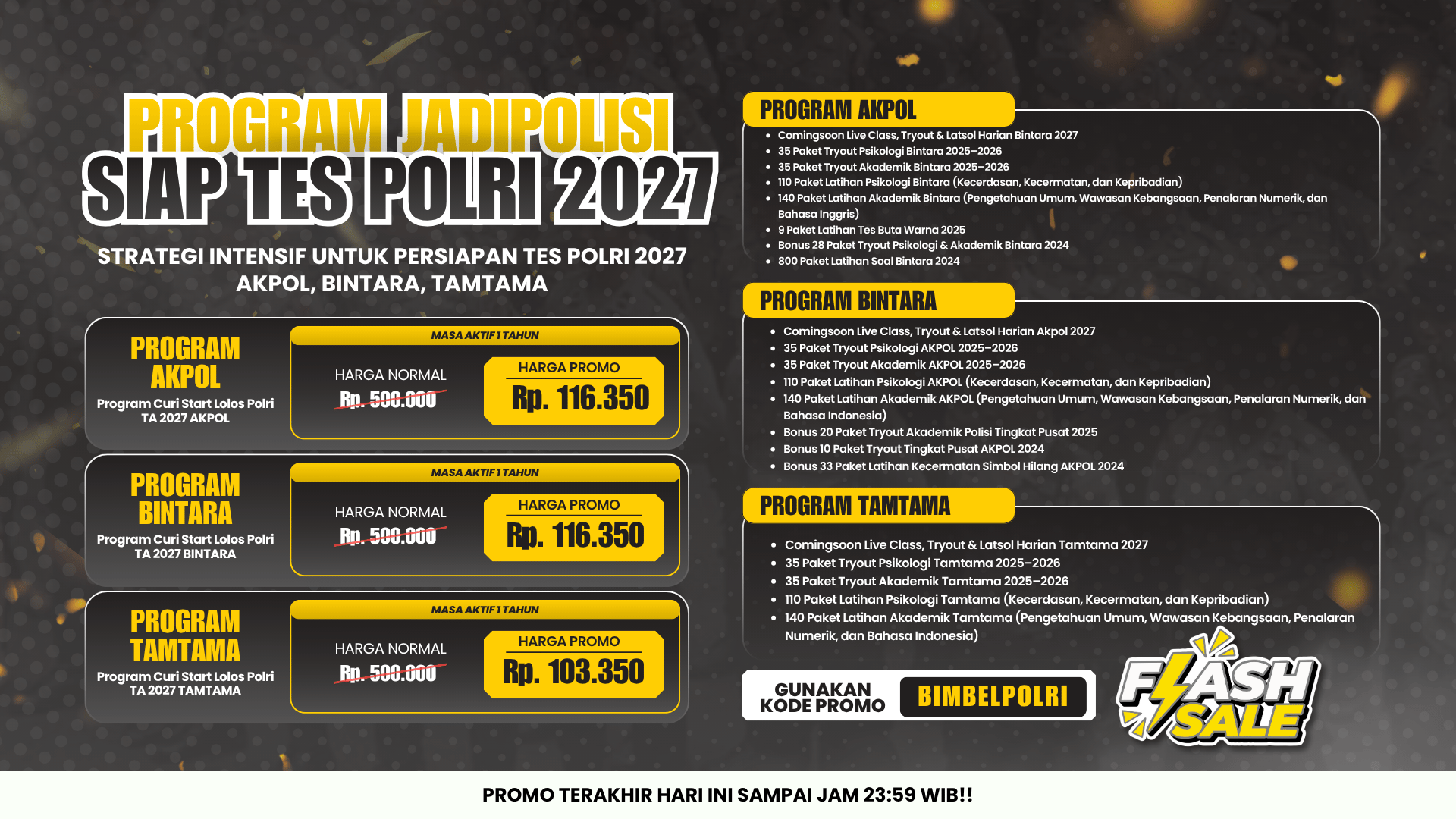 KODE PROMO BIMBEL POLRI - PROMO FLASH SALE - ARTIKEL