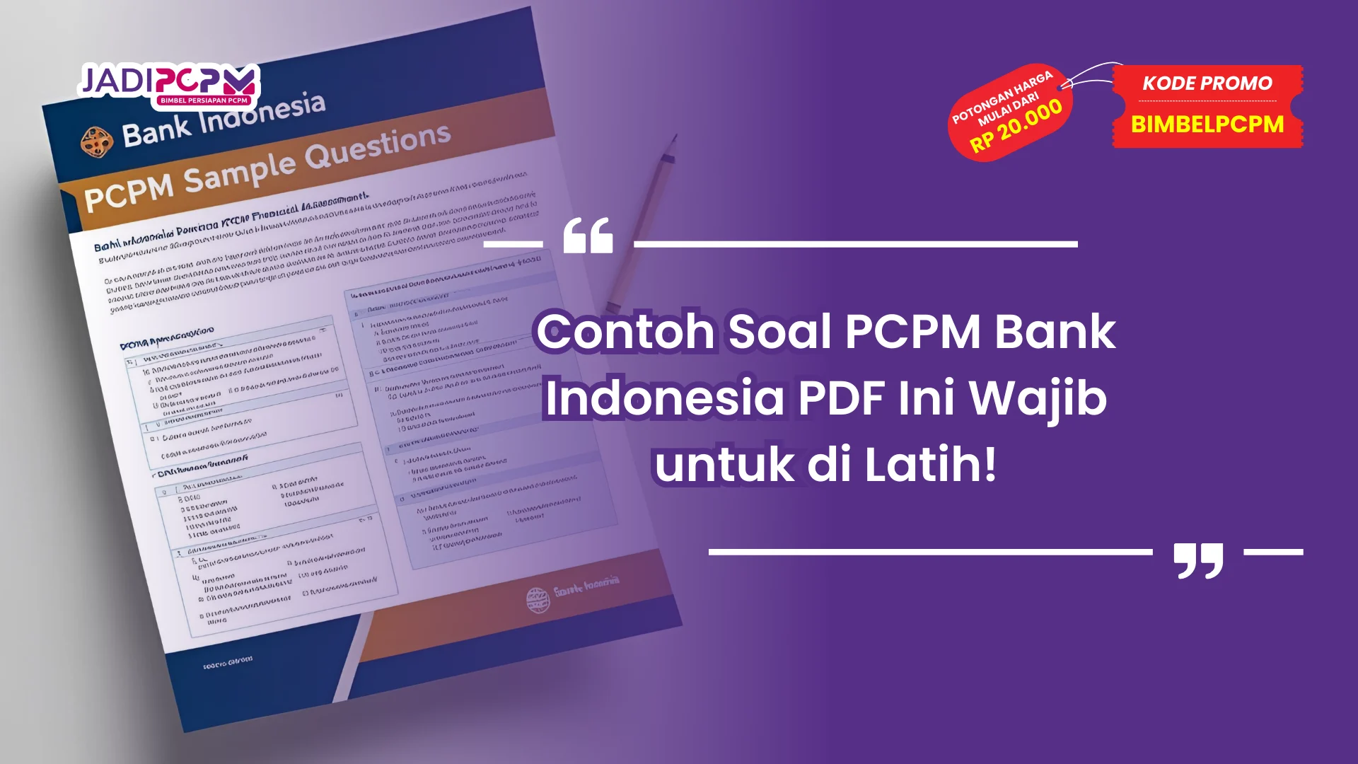 Contoh Soal PCPM Bank Indonesia PDF