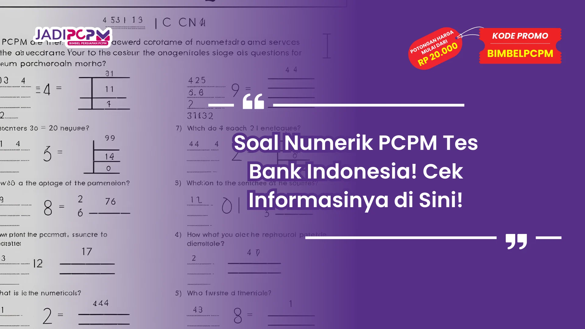 Soal Numerik PCPM