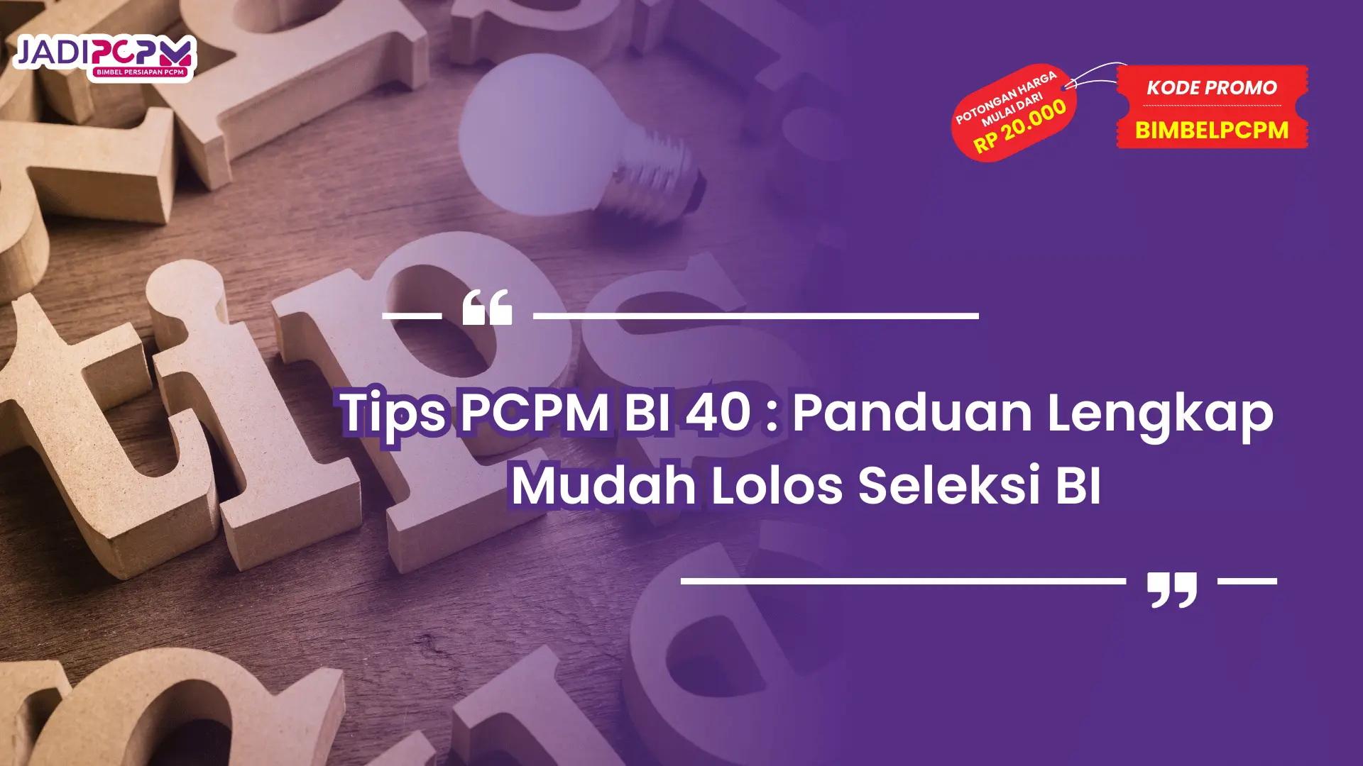 Tips PCPM BI 40