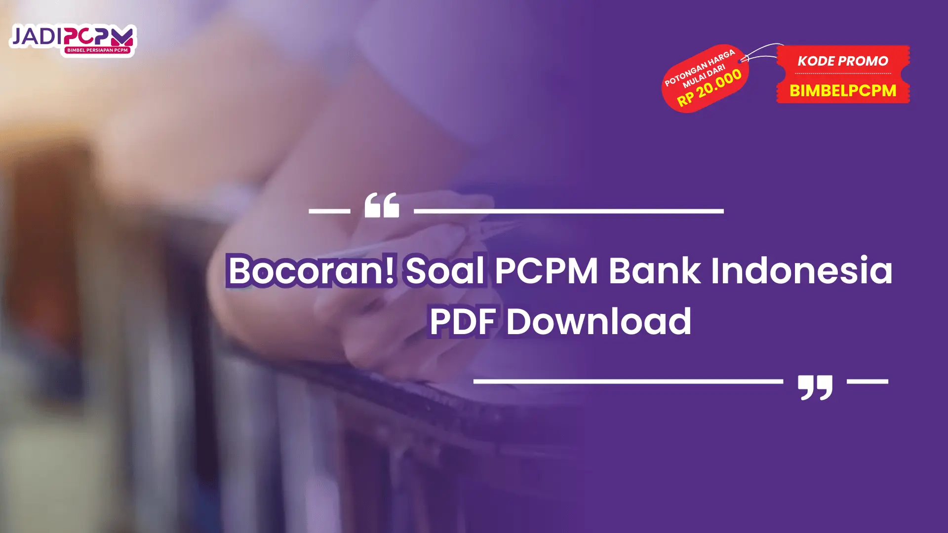 Soal PCPM Bank Indonesia PDF Download