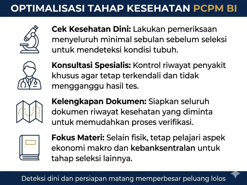 3. Memaksimalkan Peluang Lolos Tahap Kesehatan dan Seleksi PCPM BI