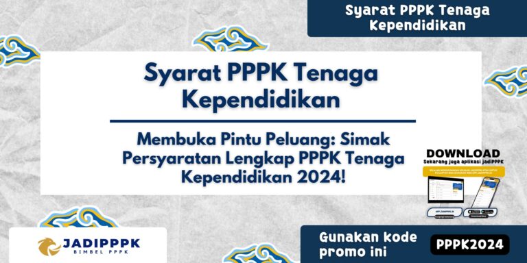 Syarat PPPK Tenaga Kependidikan
