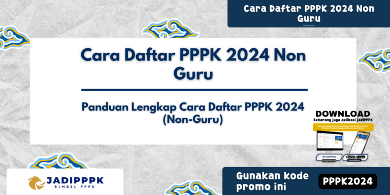 Cara Daftar PPPK 2024 Non Guru