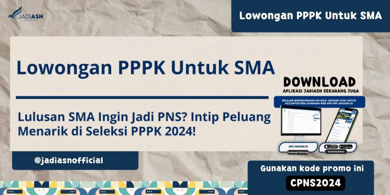 Lowongan PPPK Untuk SMA