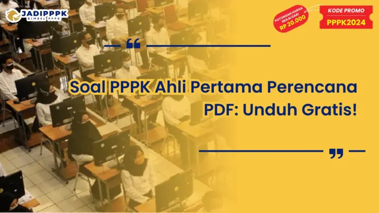 Soal PPPK Ahli Pertama Perencana PDF