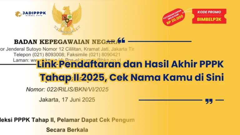 Link Pendaftaran dan Hasil Akhir PPPK Tahap II 2025, Cek Nama Kamu di Sini