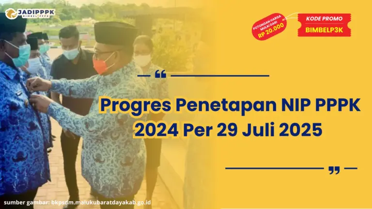 Progres Penetapan NIP PPPK 2024 Per 29 Juli 2025