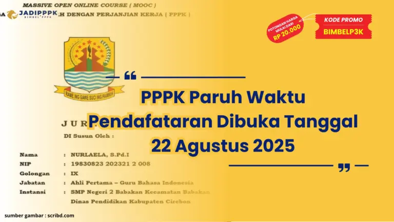 PPPK Paruh Waktu Pendafataran Dibuka Tanggal 22 Agustus 2025