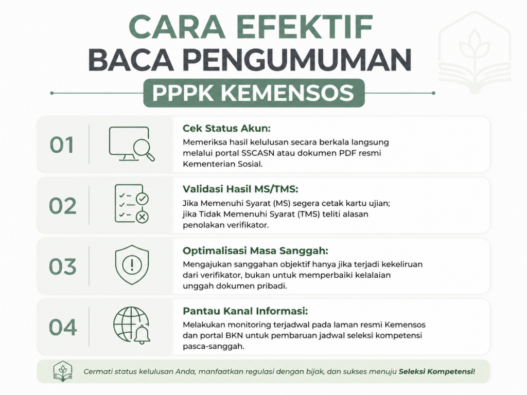 3. Cara Efektif Membaca Pengumuman Administrasi PPPK Kemensos 2026